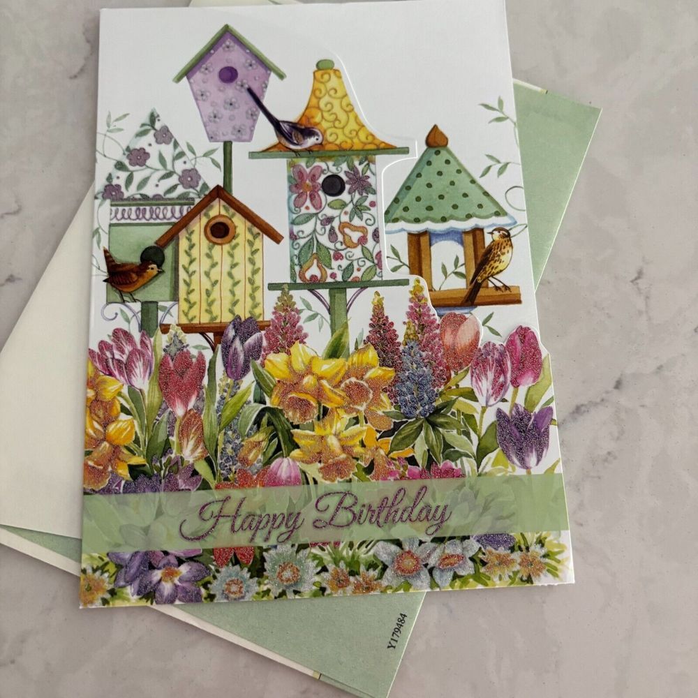 Bird House Happy Birthday Card with Envelope Habitat Hope Greeting Collection
